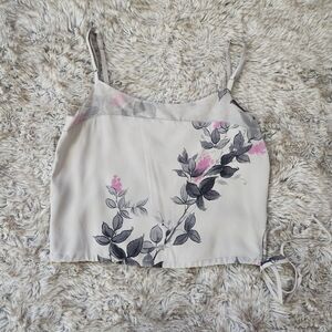 BCBG Max Azria Collection‎ Vintage Silk Tank Top Gray Floral Women's Size 2